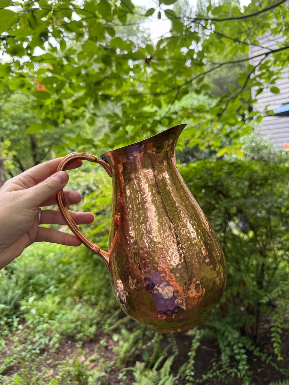 Gorham Hammered Copper Pitcher with Warm Metallic Sheen